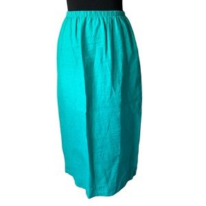 Flax Teal Linen Maxi Skirt
